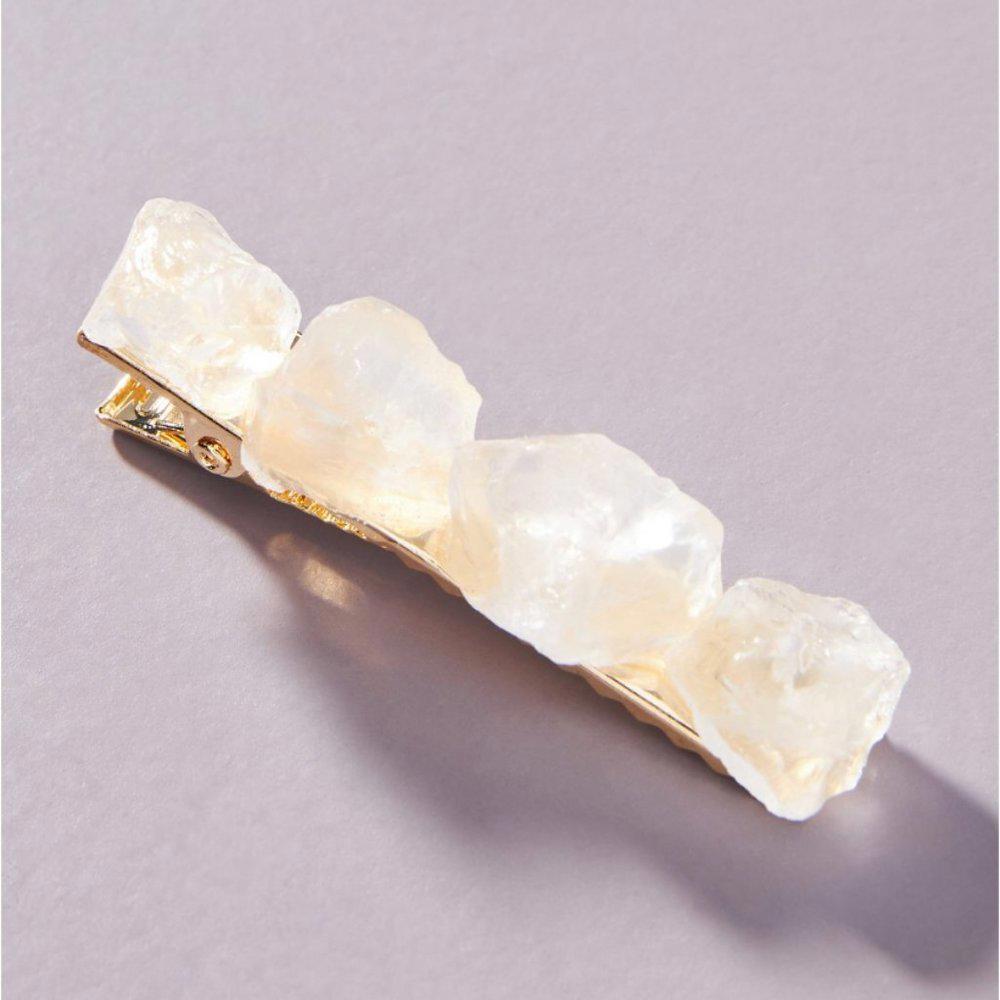 Anthropologie Gemstone Hair Clip in Ivory